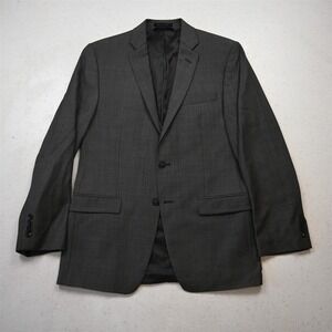 Calvi Klein 38R Gray 100% Wool Slim Fit Mens Blazer Suit Jacket Sport Coat